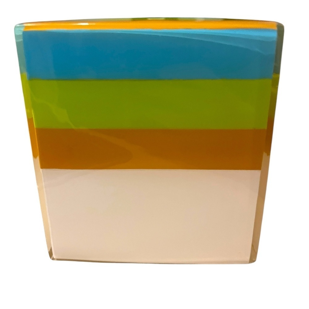 Chroma Works Retro Acrylic Blue Green Orange White Tissue Box Cover